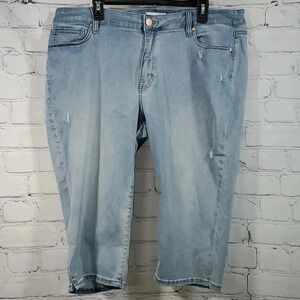 Lane Bryant Mid Rise Skinny Pedal Flex Magic Waistband Signature Fit Distressed